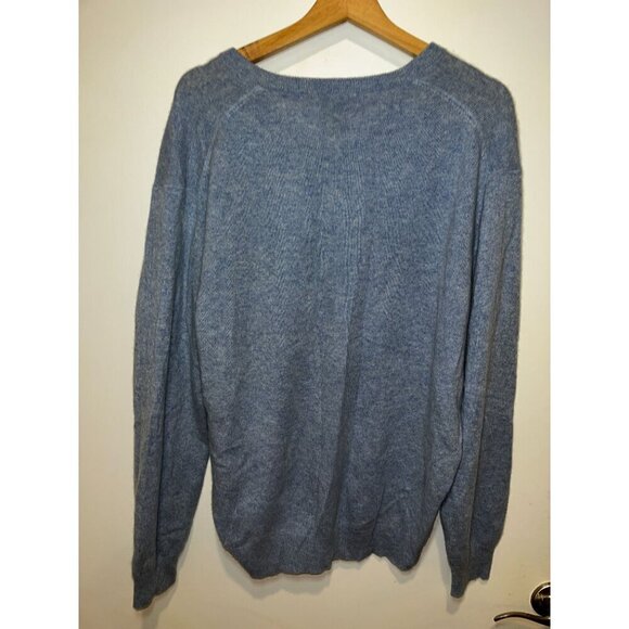 Jos. A. Bank 100% CASHMERE Mens Light Blue V-Neck  Sweater Size XL - Picture 4 of 6